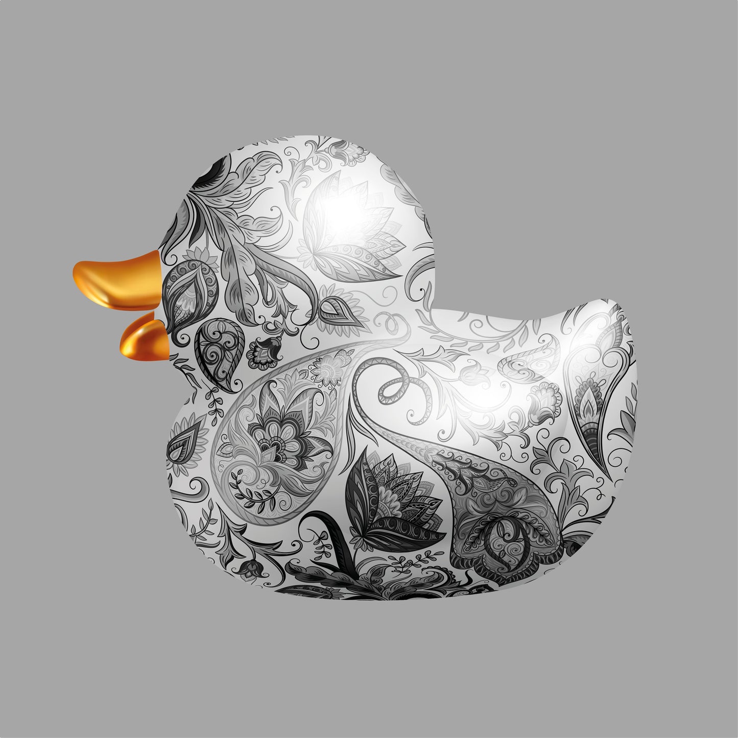 BB. Duck - Paisley, Greyscale 2.1